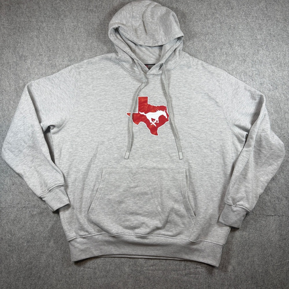 Fleece Collection Mens SMU Mustangs Texas Hoodie XL Gray Fleece Graphic Pullover